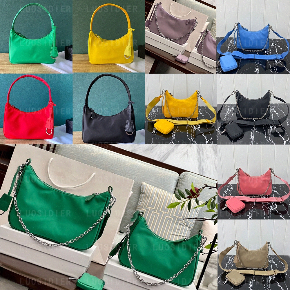 

Re-Edition 2005 Re-Nylon bag Enameled metal triangle logo crossbody handbag designer luxury clutch wallet mini hobo bag adjustable logo-print shoulder 15sS#, Customize