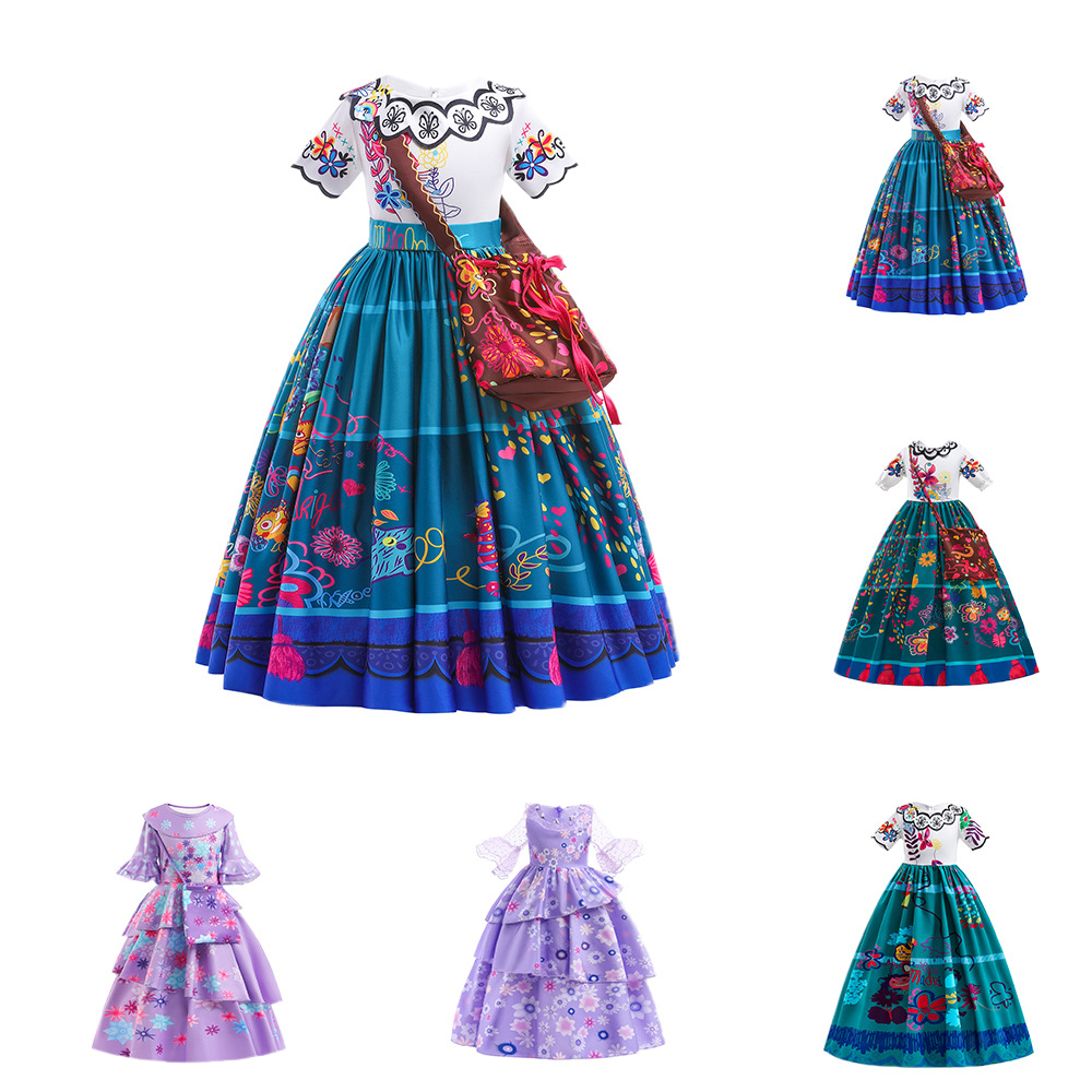 Magic House Robes Enfants Cosplay Party Tissu filles Costume princesse Halloween Mirabel Costume bébé fille robe de Noël Cainiv Vestido