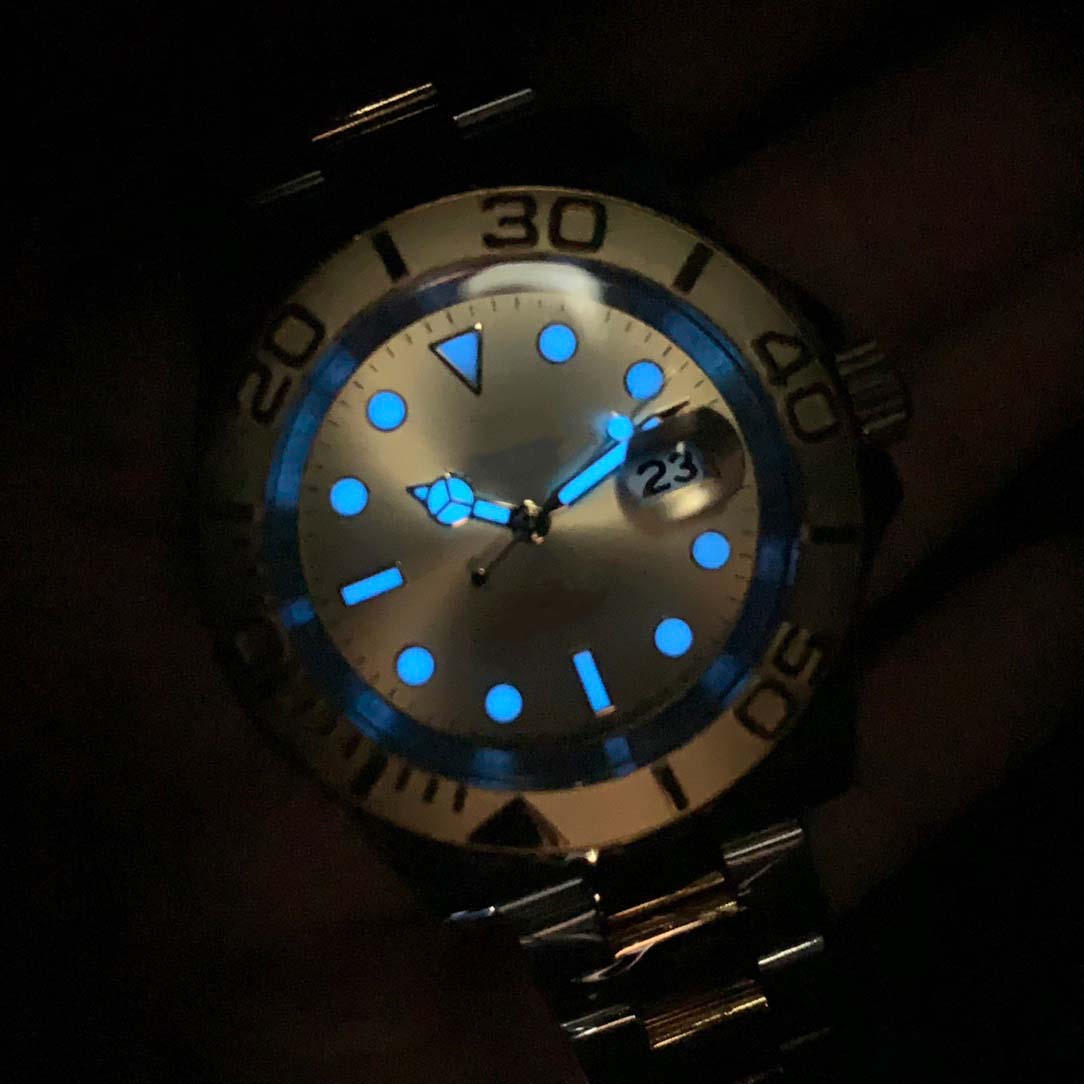 

High Quality Mens Luxury Designer Watches Yachting Master machine movement Full 904L Stainless Steel Strap Journal Mechanical Watch Classic clean Factory, 18