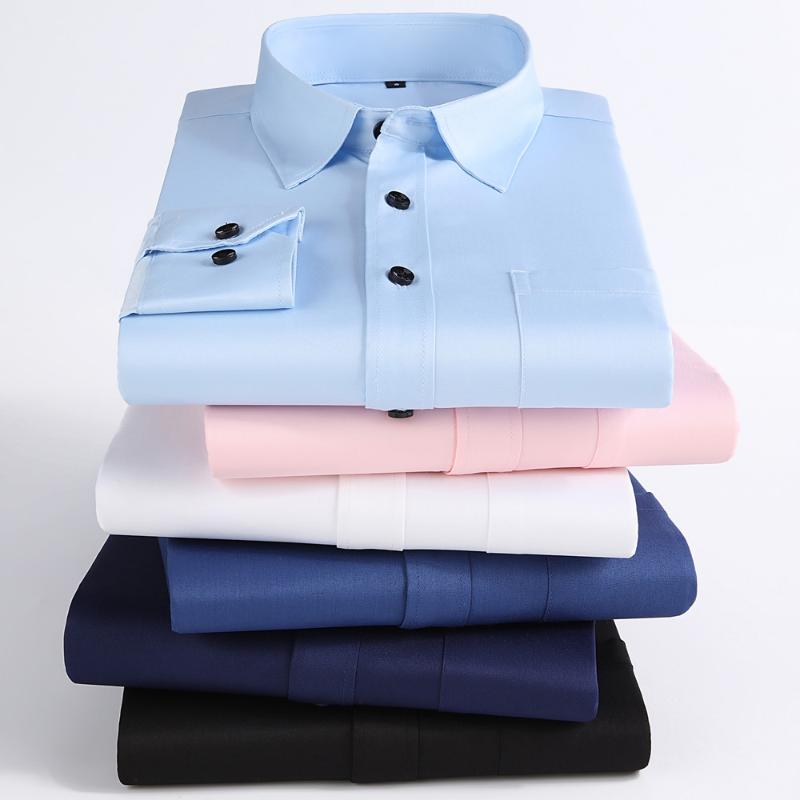 

Men's Dress Shirts Elasticity Wrinkle Free Men Long Sleeves Shirt Soft Smooth Comfortable Regular Fit Male Social Casual Button ShirtsMen's, Tcx105 navy blue