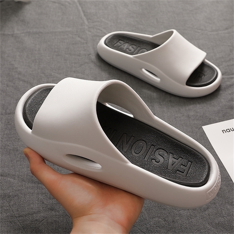 

Cool Men Slippers Male Female Summer Outdoor Beach Shoes Casual Breathable Flip Flops Non-slip PVC Indoor Bathroom Slippers 220429, Deep blue 3