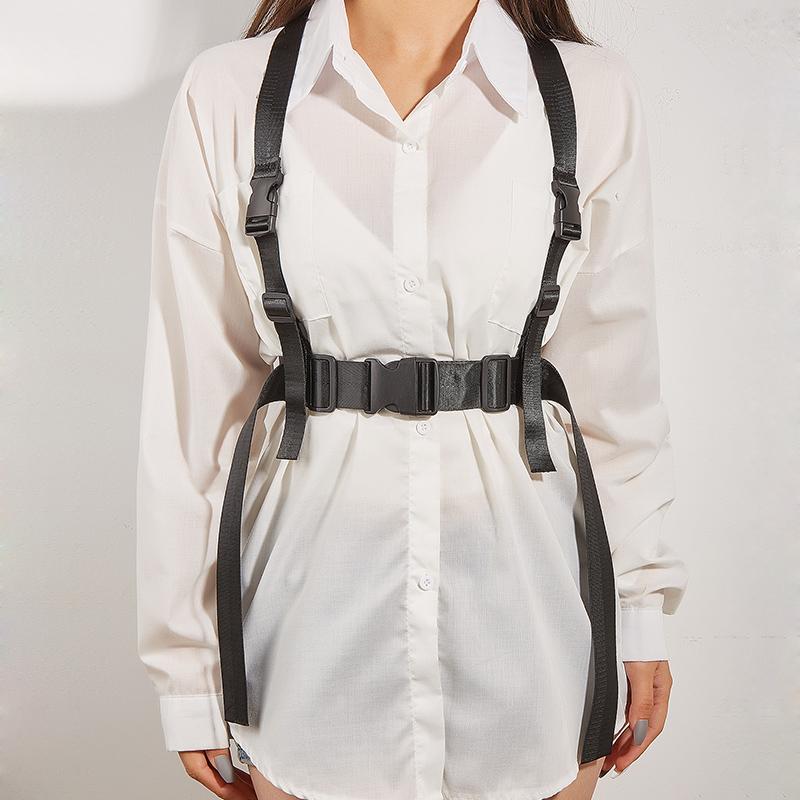 

Belts Goowail Simple Fashion Black Canvas Corset Belt Adult Strap Girdle Lady Polyester Posture Corrector Suspender Cloth Accessories