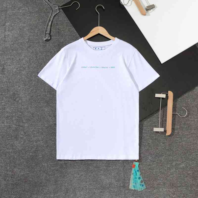 

Factory Direct Sales New Trendy Luxury Brand Short Sleeves Ow White2022 Summer Light Marker Depicting Pattern Sleeve Men' Women' Couple' T-shirt, Black