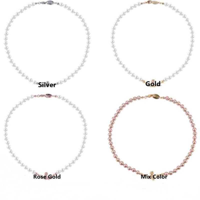 

Desiger New Necklace Women Jewelry Choker Pearl Chain Fashion Saturn Necklaces Clavicle Chains High Quality 4 Colors with Box2138