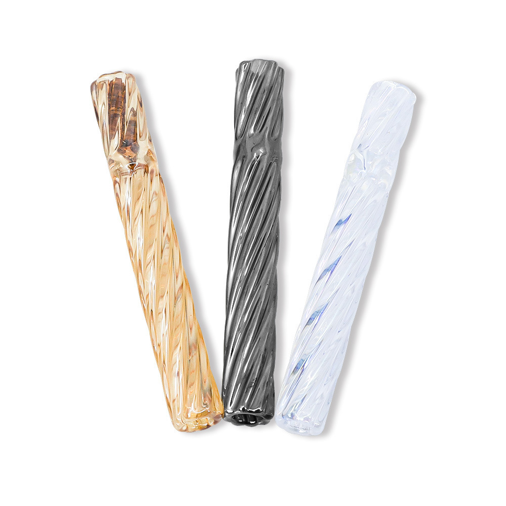 

4.09inch Plating Color Thick One Hitter Bat Glass Pipes Hookah Holder Steamroller Hand Pipe Filters For Tobacco Dry Herb Oil Burner Dab Rigs