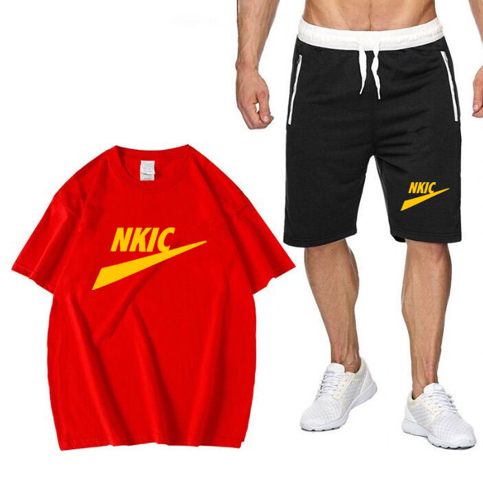 

Summer Men's Brand Tracksuit Sets Casual Short Suits Sportswear Man Two Pieces Male Sweatshirt Fitness Mens Clothing High Quality, White