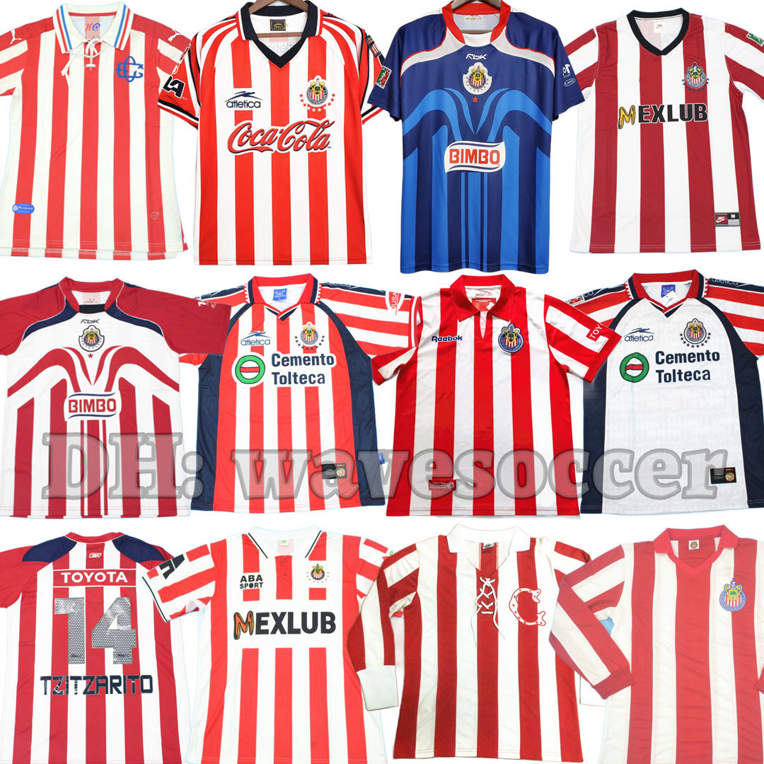 

Chivas Guadalajara Soccer Jerseys Retro maillot classic vintage camisetas football shirts Uniforms men home away, 110th anniversary