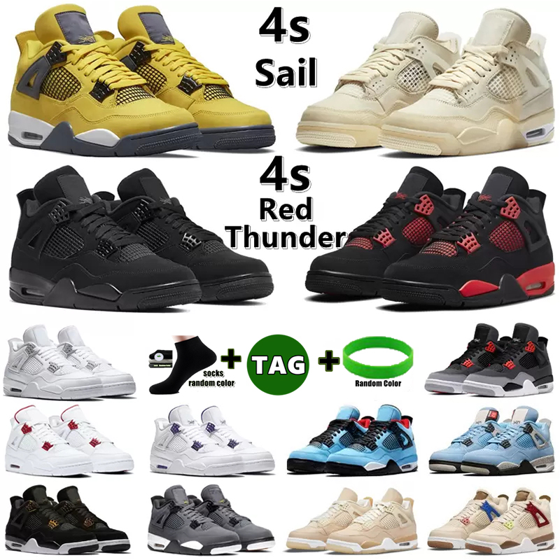 

2022 Jumpman Zen Master 4 4s Running Shoes Mens University BLUE Shimmer Sail Oreo White Red Thunder Bred Infrared Taupe Haze Cement Black Cat 4s Green Glow Sneakers, 23
