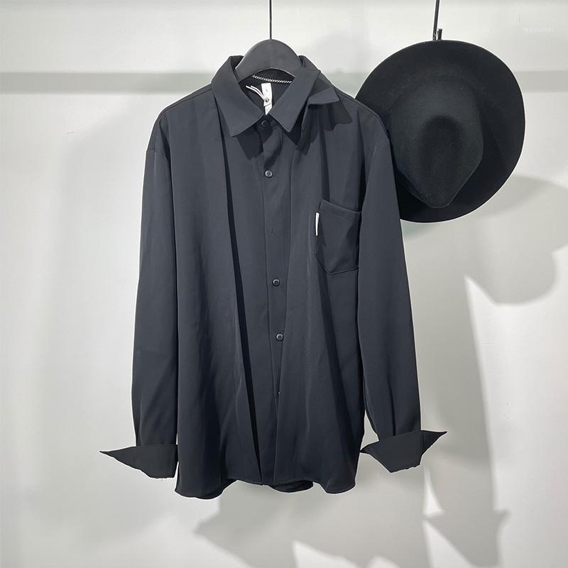 

Men's Casual Shirts Personality Men High Street Style Clothing Spring Male Autumn, Black