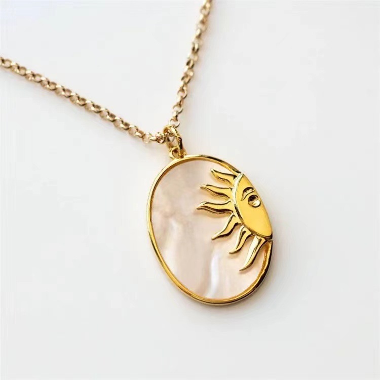

Minority Oval Pendant Necklace Stainless Steel Sun Round Female