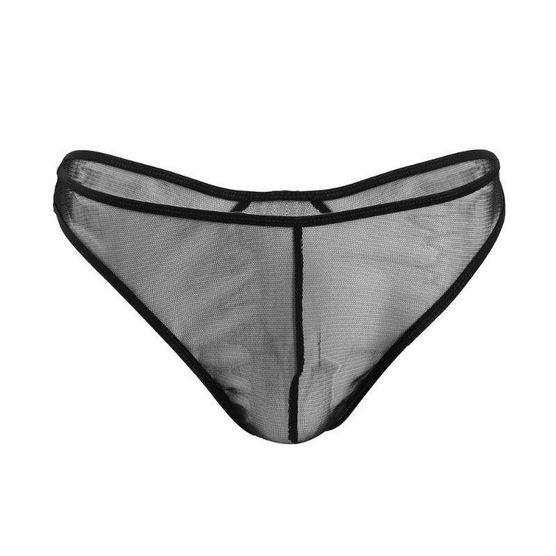 

Underpants Breathable Mesh Thong Man See Through Sexy Lingerie Men's Low Rise Underwear Summer Ultra Thin Briefs Men UnderpantUnderpants, White