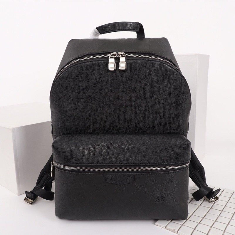

Fashion Printing Backpacks Men Backpack Classic Women School Bag PVC Letter Satchels Interior Zipper Pocket Adjustable Leather 02, Black