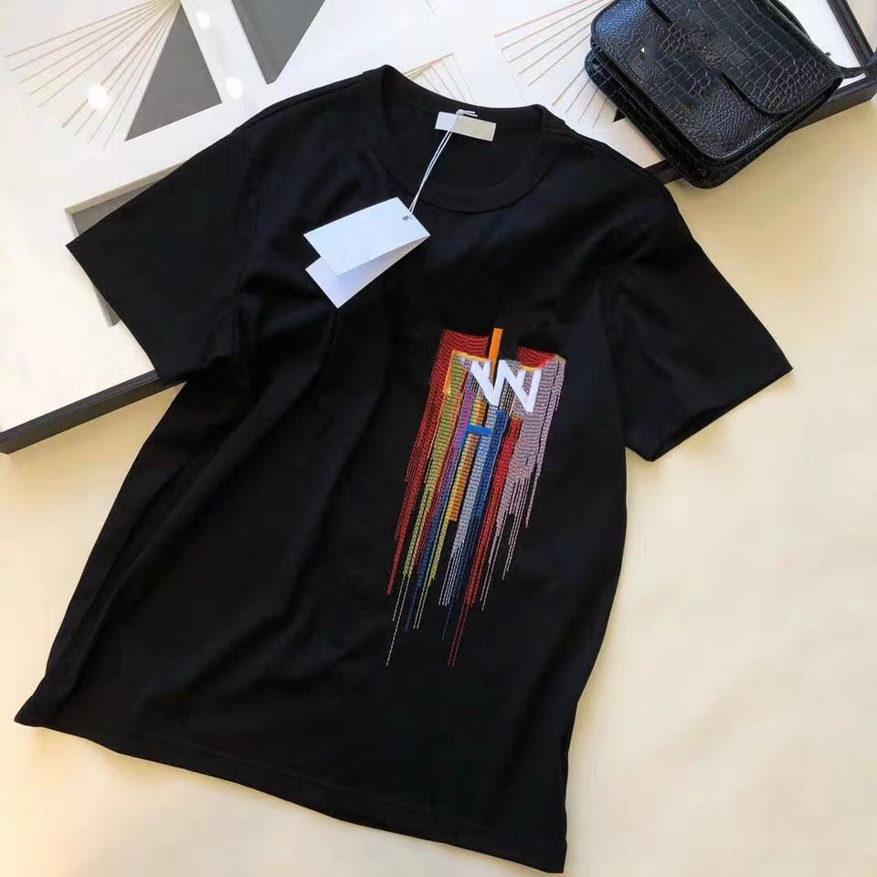 

luxury men t shirt summer Short sleeve French fashion designer t shirts women senior letter Heavy-duty embroidery craftsmanship cotton size M~3XL new streetwear