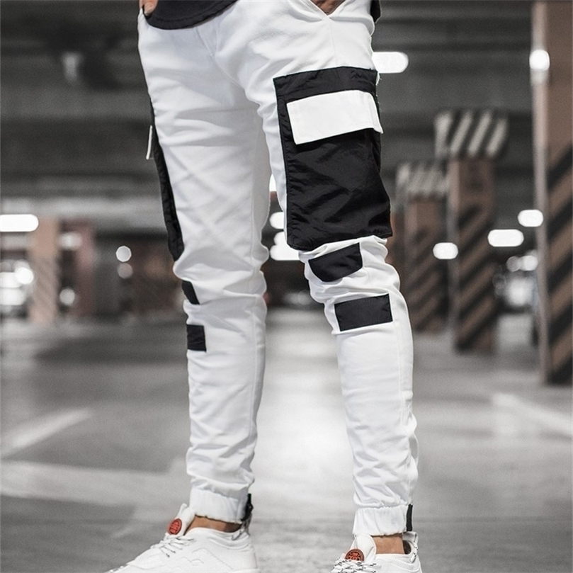 

ZhuZunZhe Men' Cargo Pants Casual Patchwork Joggers Trousers For Men Korean Fashion Hip Hop Punk Loose Pants Streetwear 201130, Gray