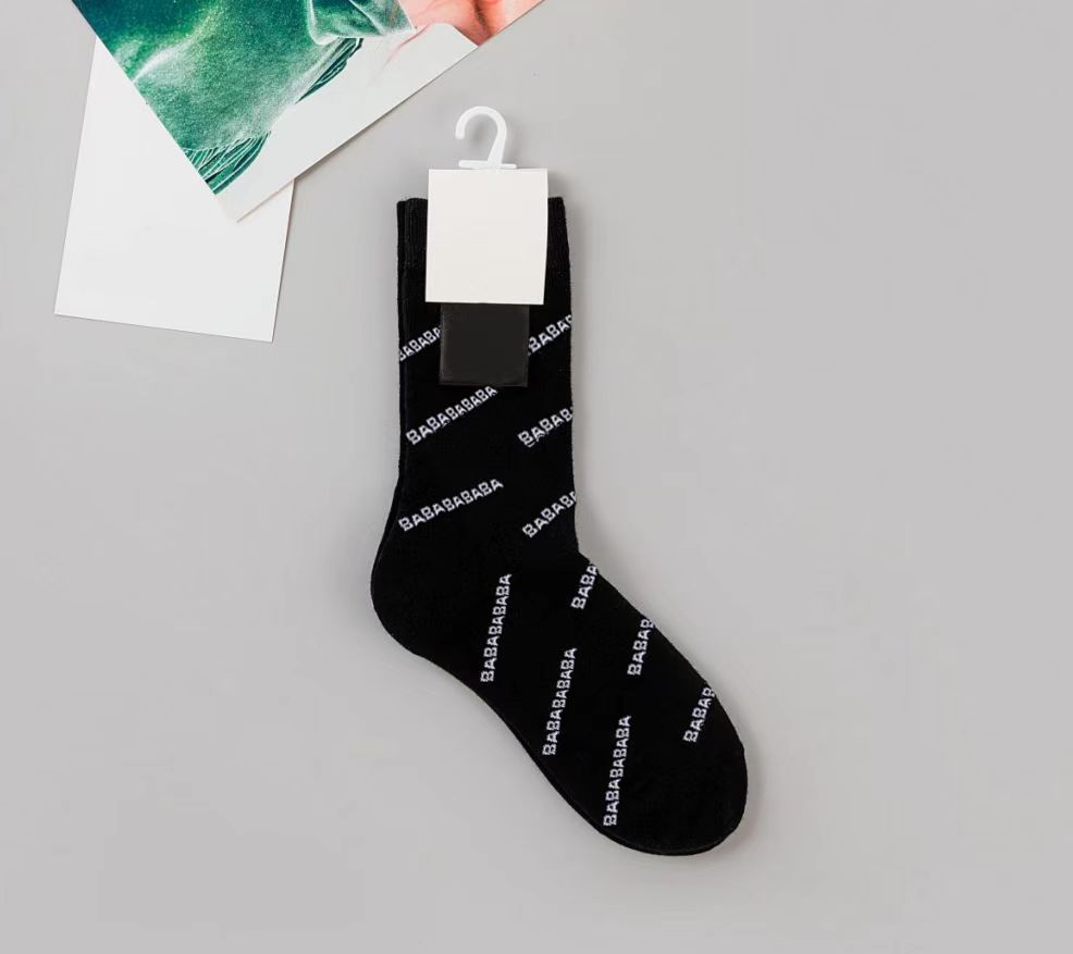 

luxury Men Women socks Designer stocking classic letter BA comfortable breathable cotton high quality fashion 8 kinds of color freedom to ch, 5 pairs/mixed color