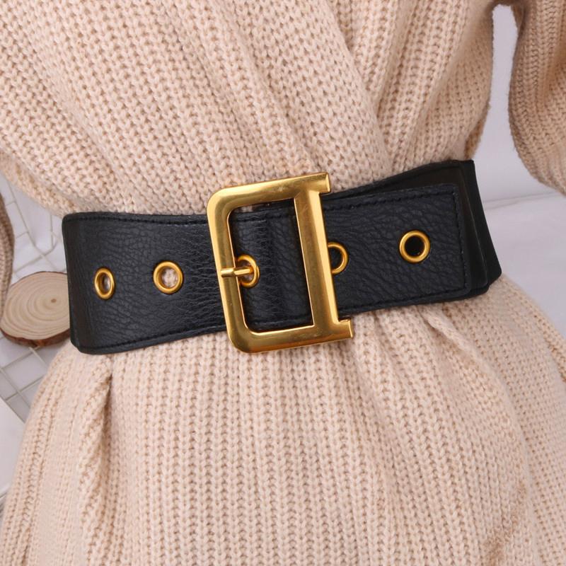 

Belts Corset For Women High Quality Elastic Wide Cummerbunds Stretch Cinturon Mujer Dress Sweater Big WaistbandBeltsBelts, Black