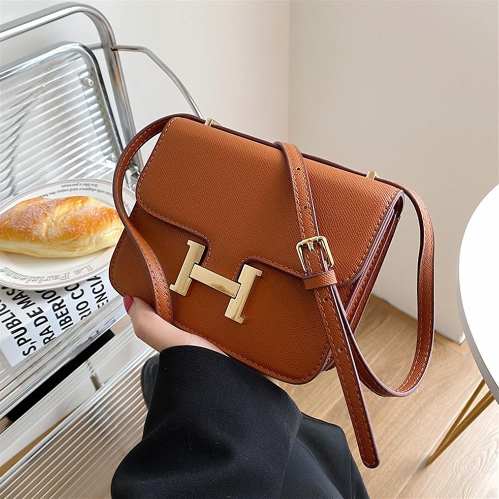 

Luxury Women Hemes Handbags h Buckle Bag 2022 Style Fashionable Tofu High Quality Women's Messenger Stewardess233D, White
