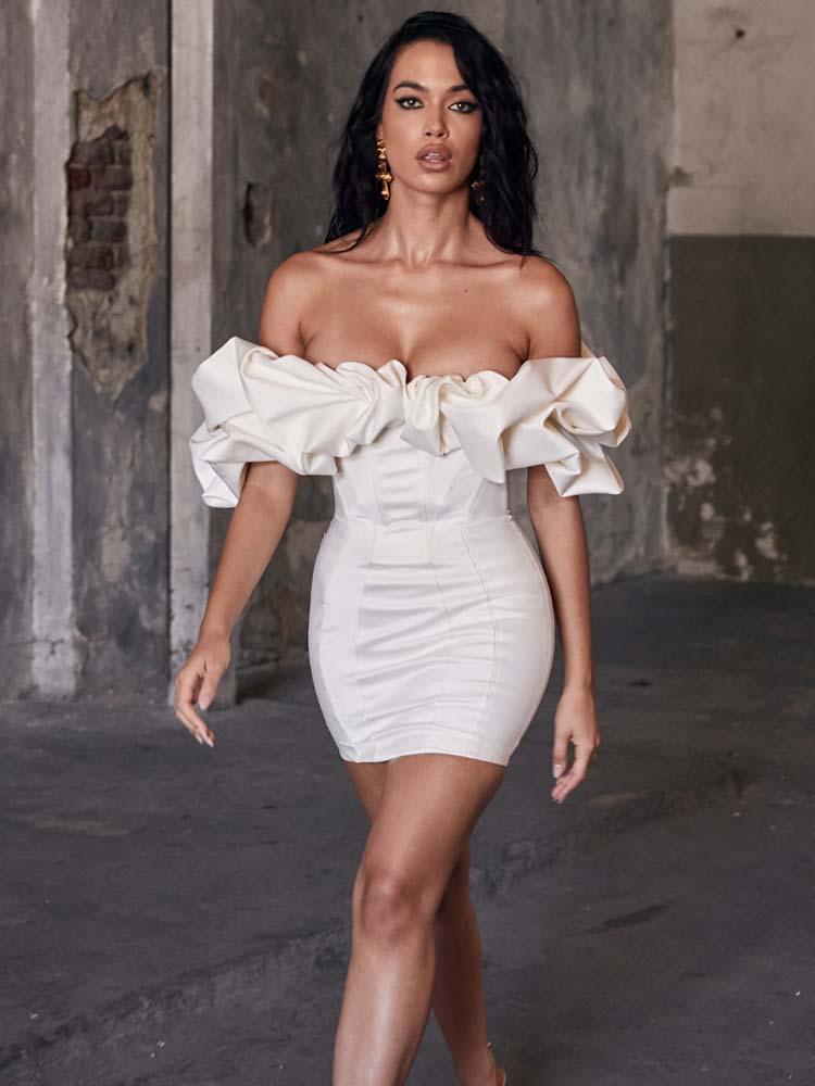 

Casual Dresses Summer Dress Women 2022 Arrivals Ruffle Off The Shoulder Bodycon House Of Cb Black Evening Party