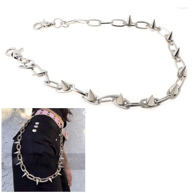 

Keychains Punk Spike Jeans Decor Pants Chain Secure Travel Wallet Heavy Duty Link Coil Leash JewelryKeychains Fier22