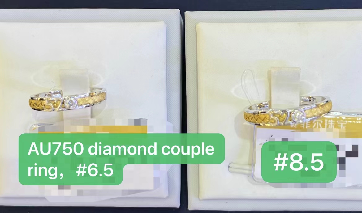 

Three-color gold 18K AU750 couple ring 2022 style latest craftsmanship