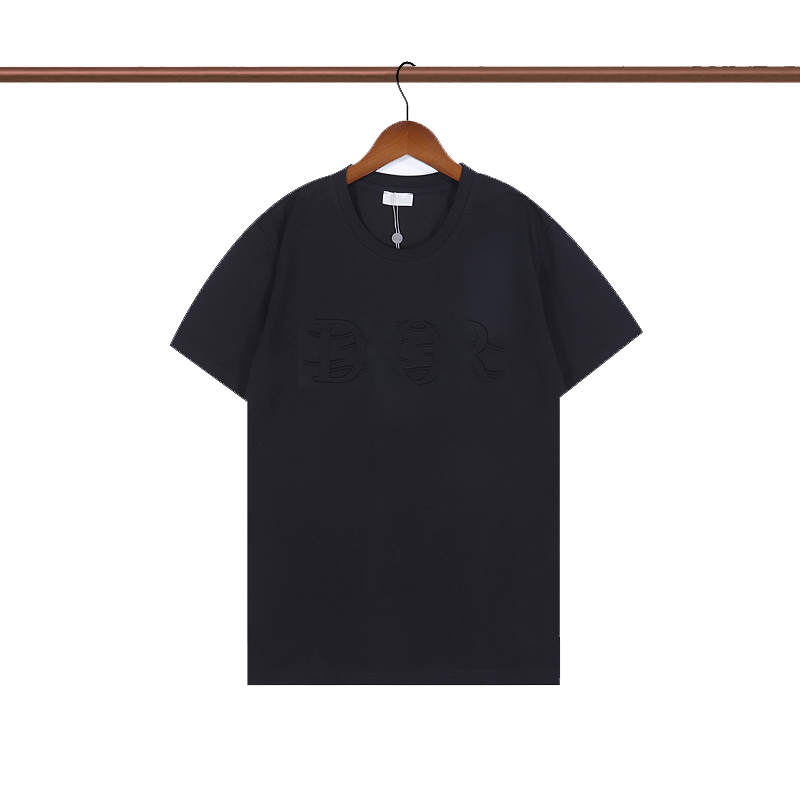 

1Luxury Designer Men's T-shirts Dress Shirt Summer Men's and Women's with monogrammed Casual Top quality fashion Streetwear multiple colors 100% cotton M-3XL#0995, Black