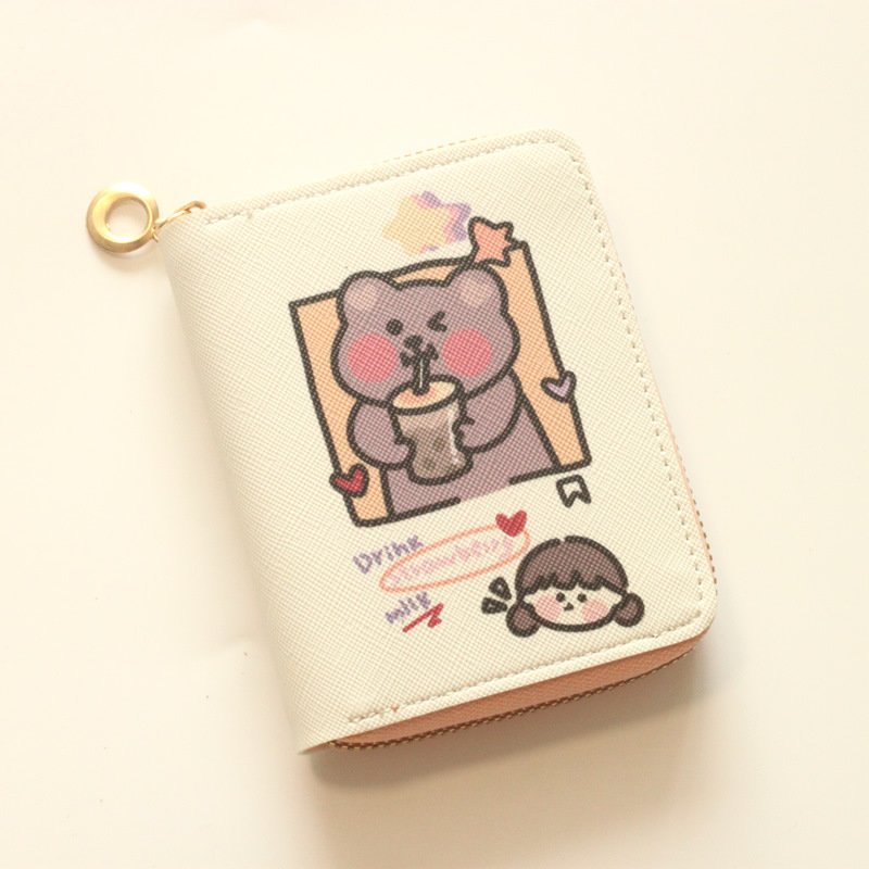 

Wallet female short leather folding simple small wallet female multi-function INS Korean lovely lady purse 30 201, 000