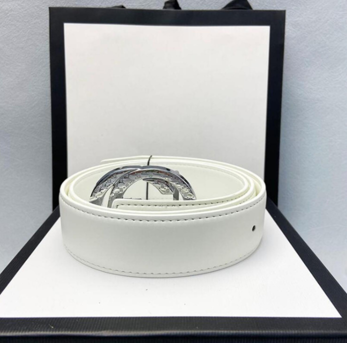

2022 Belts Womens Mens Belt Black Genuine Leather Gold Smooth Buckle with White Box Dust Bag White Gift Bags Card SIZE 100-125CM Width 3.8cm Waistband Ceintures Gürte, Width 3.8cm with box