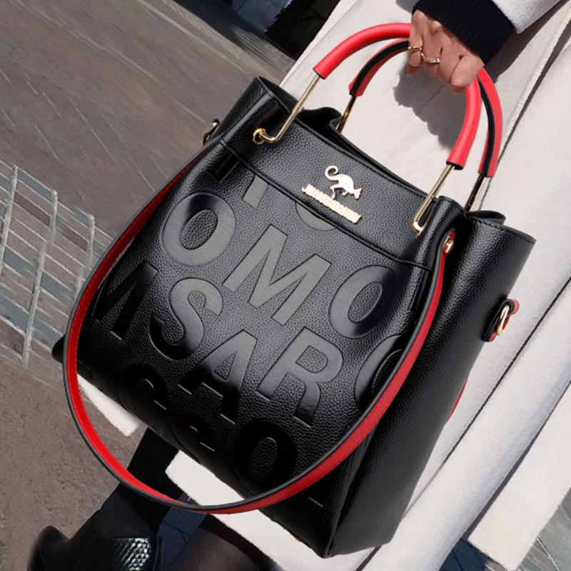 

Evening Bags 2022 High Quality Handbags Letter Soft Leather Women Shoulder Large Capacity Ladies Casual Tote Bag Designer Messenger, Red bag