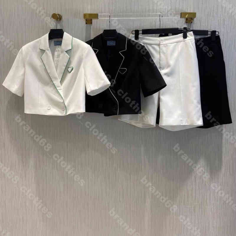 

women pants two piece suits Short Suit Jacket Five-point shorts letter logo p..d brand clothing aaa casual designer women clothes