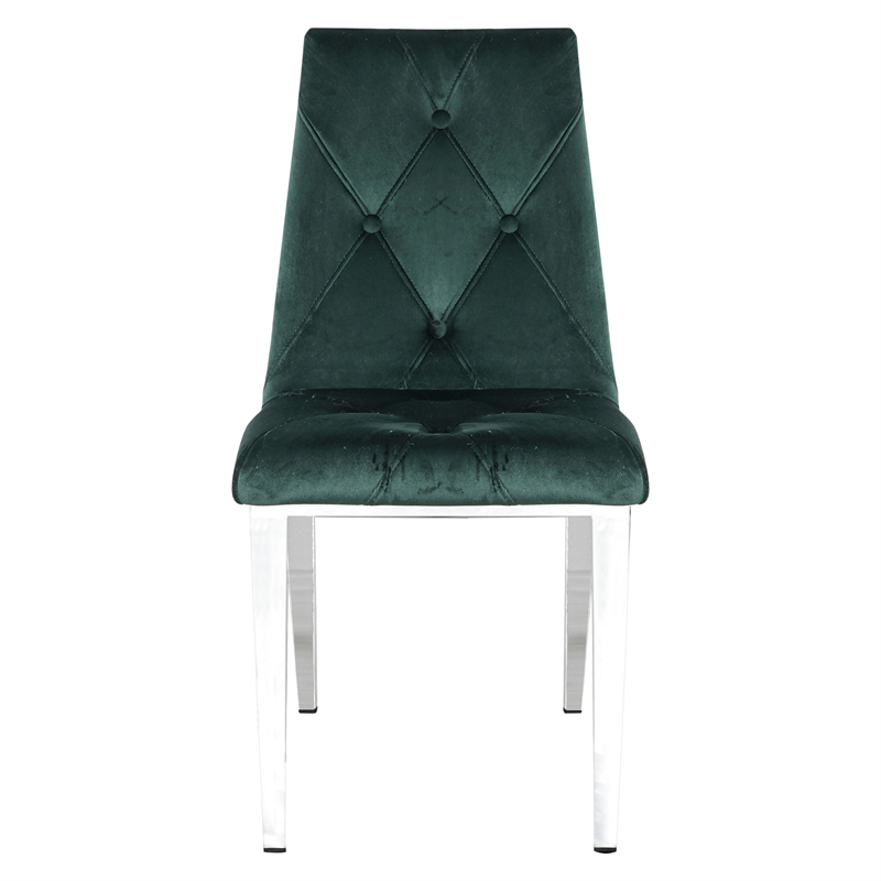 

New modern luxury home furniture new Dining Room chairs chrome legs Blue velvet fabric chairs black blue