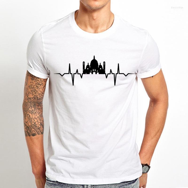 

Men' T-Shirts Mosque Heartbeat Cool Tshirt Men Summer White Casual Short Sleeve Unisex T Shirt Islamic Muslims Ramadan T-shirtMen' Bles22, 1995