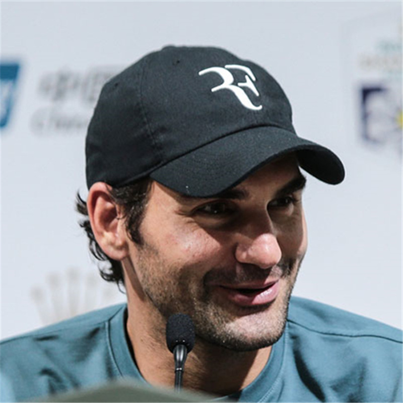 

new Tennis Star Roger Federer cap 3D embroidery Dad baseball caps Unisex Snapback hat Tennis F Hats Dropshipping, White