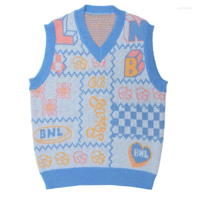 

Men's Vests LACIBLE Harajuku Streetwear Sweater Vest Color Block Geometric Flowers Graphic Knit Sleeveless Pullover Casual Tank Tops Guin22, Yellow