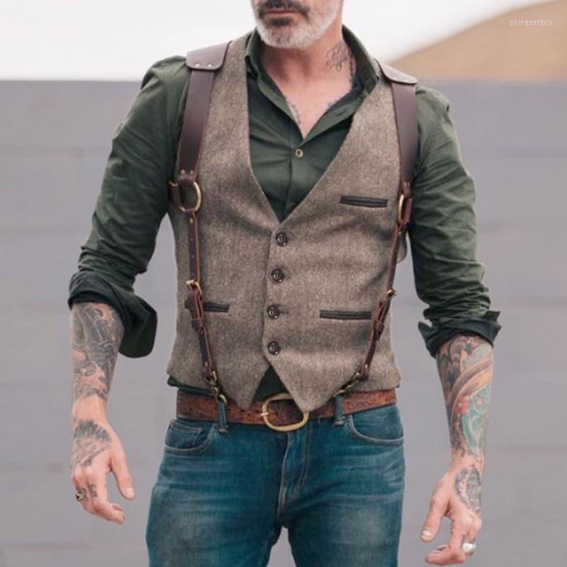 

Men's Vests Men's Suit Vest Herringbone V Neck Business Formal Dress Waistcoat For Wedding Or TuxedoMen's Phin22, Black