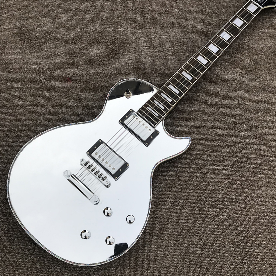 

Custom LP electric guitar, chrome hardware, rosewood fingerboard, Mirror top and black back, solid mahogany body guitar