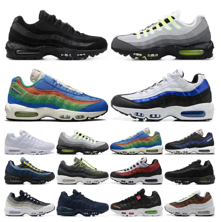 

95 mens running shoes 95s Triple Black Running Club air Neon Cork Greedy Dark Smoke Grey Brown Sneakers 20th Anniversary Grape Safari Men Designer Trainers
