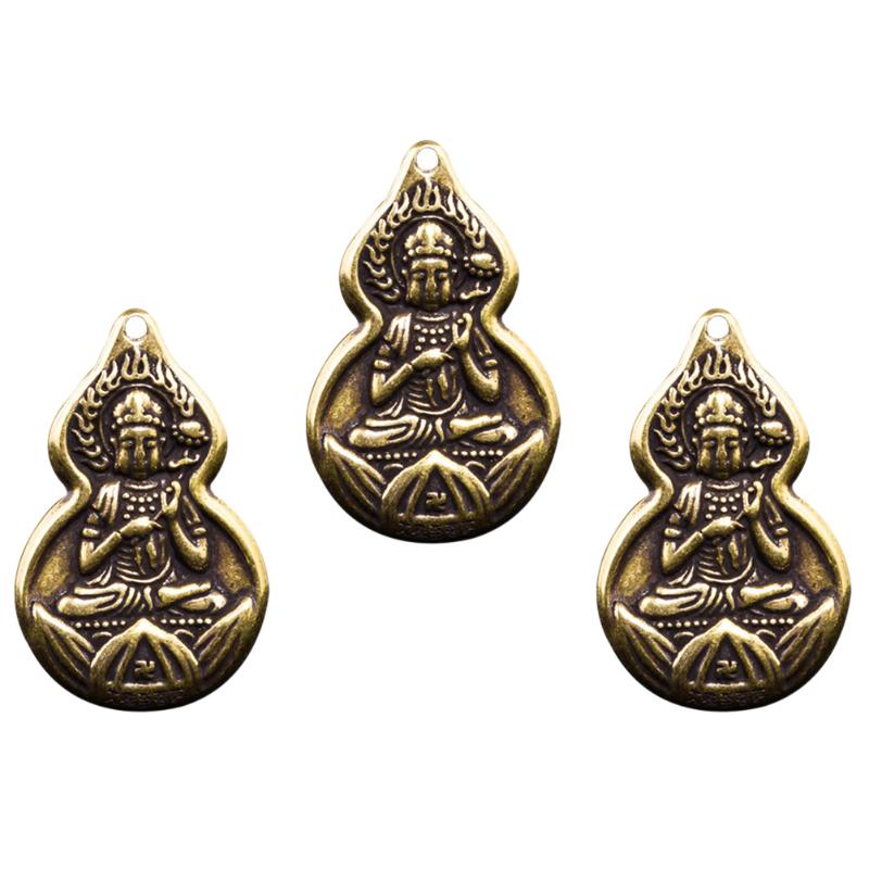 

Interior Decorations 3Pcs Guan Yin Pendant Jewelry Making Car Brass Hanging Tag Bag OrnamentInterior