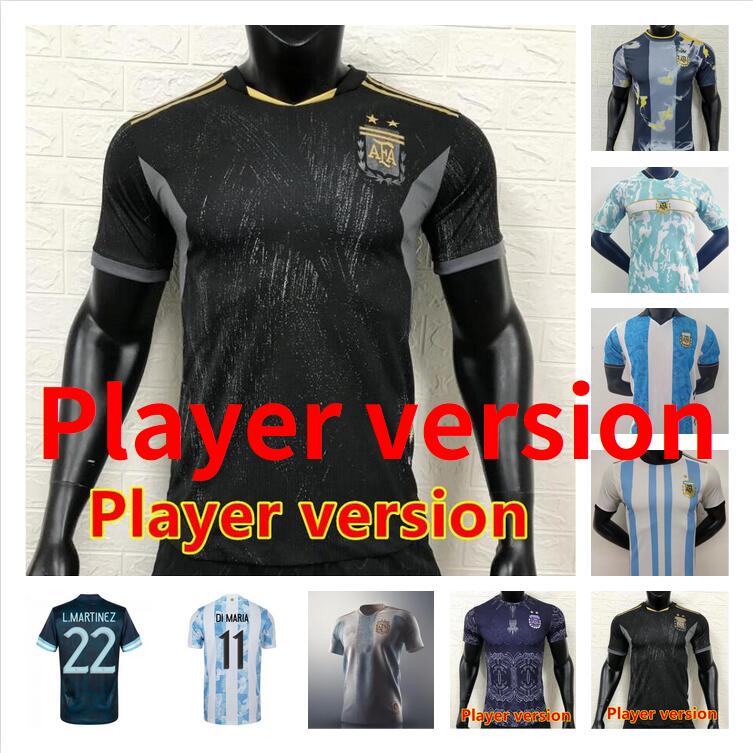

FANS PLAYER VERSION Argentina MARADONA Soccer Jerseys 2021 2022 2023 Home Away KUN AGÜERO DI MARIA LO CELSO MARTINEZ CORREA Football jersey shirt