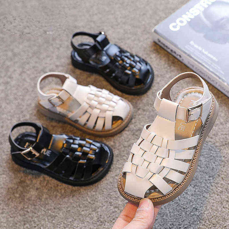 

New Summer Woven Princess Shoes Childrens Wild Beach Shoes Unisex Anti-Slippery Sandalias Para Nias Kids Sandals Girls Sandals G220418