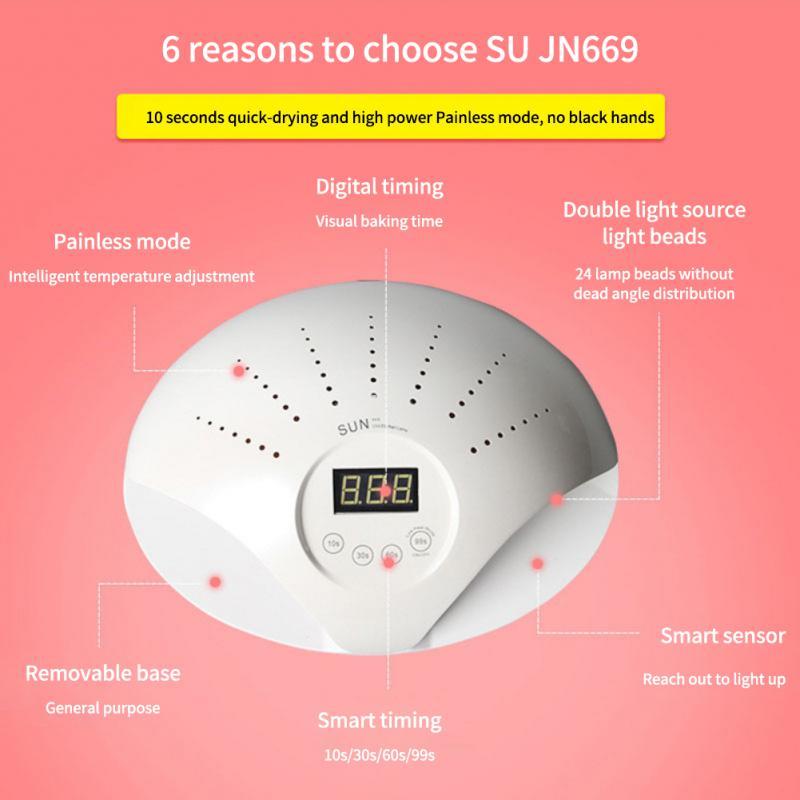 

Nail Dryers 48W UV LED Lamp For Manicure Lamps Dryer Fast Drying Gel Tools With Infrared Sensor LCD Display, 01