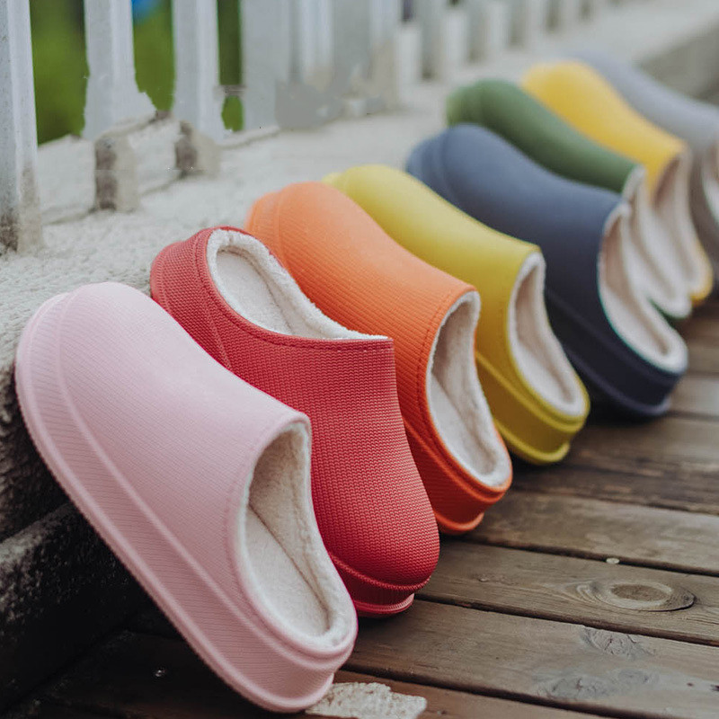 

Women EVA Slippers Winter Warm Clog Suede Plush House Slippers Indoor Outdoor Lovers Cotton Memory Foam Zapatillas Mujer Y200106, Dark green