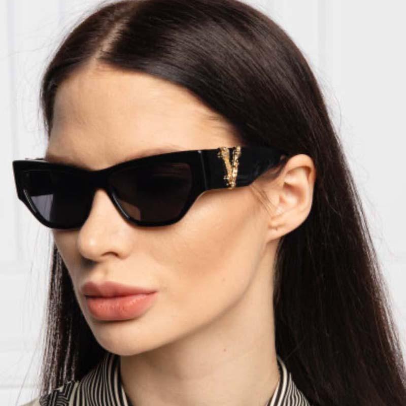 

Sunglasses Fashion V Letter Brand Designer Women Cat Eye Quality Sunglass Ladies Vintage Female GradientSunglasses