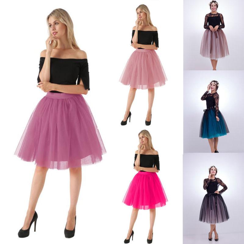 

Skirts Party Train PuffyFashion Women Tulle Skirt Tutu Wedding Bridal Bridesmaid Overskirt Petticoat LolitaSkirts, C-1white