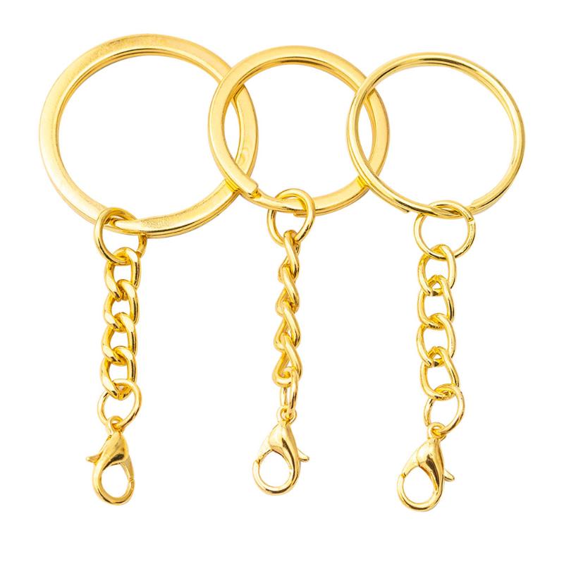 

Keychains Plate Golden Flat/ Ripple Iron Keychain With 302# Lobster Clasp For JewelryKeychains