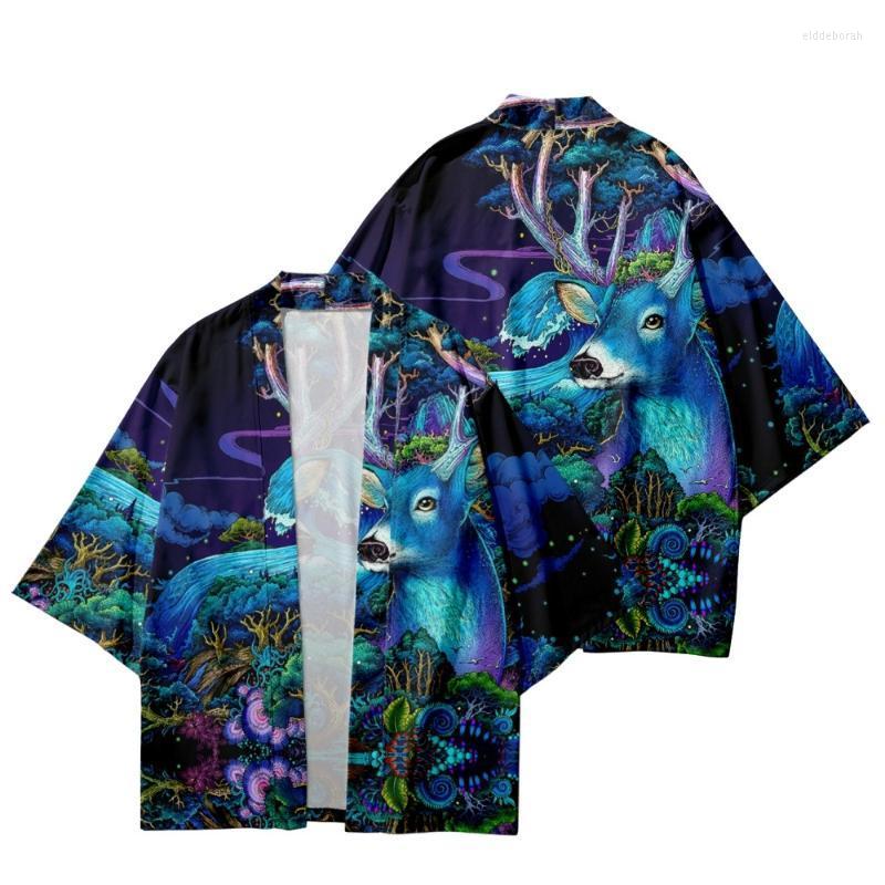 

Men' Casual Shirts Ukiyo-e Style Summer Short Sleeve Kimono Shirt Unisex WearMen' Eldd22, Beige