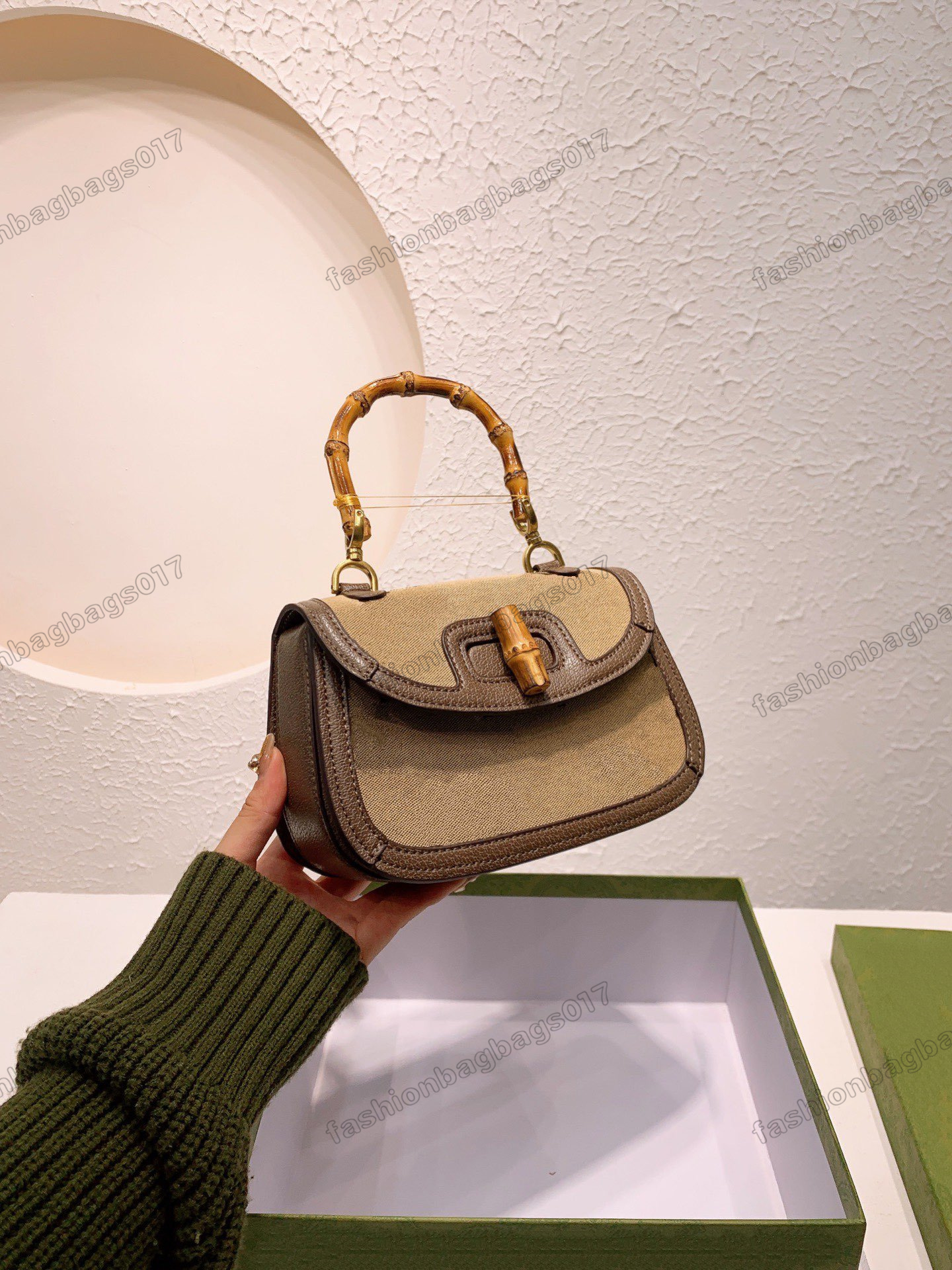

Mini 100s years Diana Womens Bamboo Tote Bag Brown Classic Wide Strap Handle Bags Designer Handbag Crossbody With Letter Printing