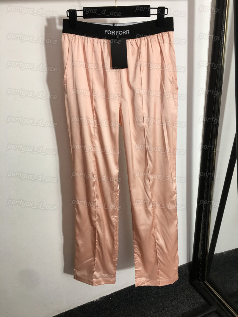 

Luxury Womens Straight Pants Designer Webbing Elastic High Waist Trousers Leopard Letters Fashion Pants, Black with label #20222047