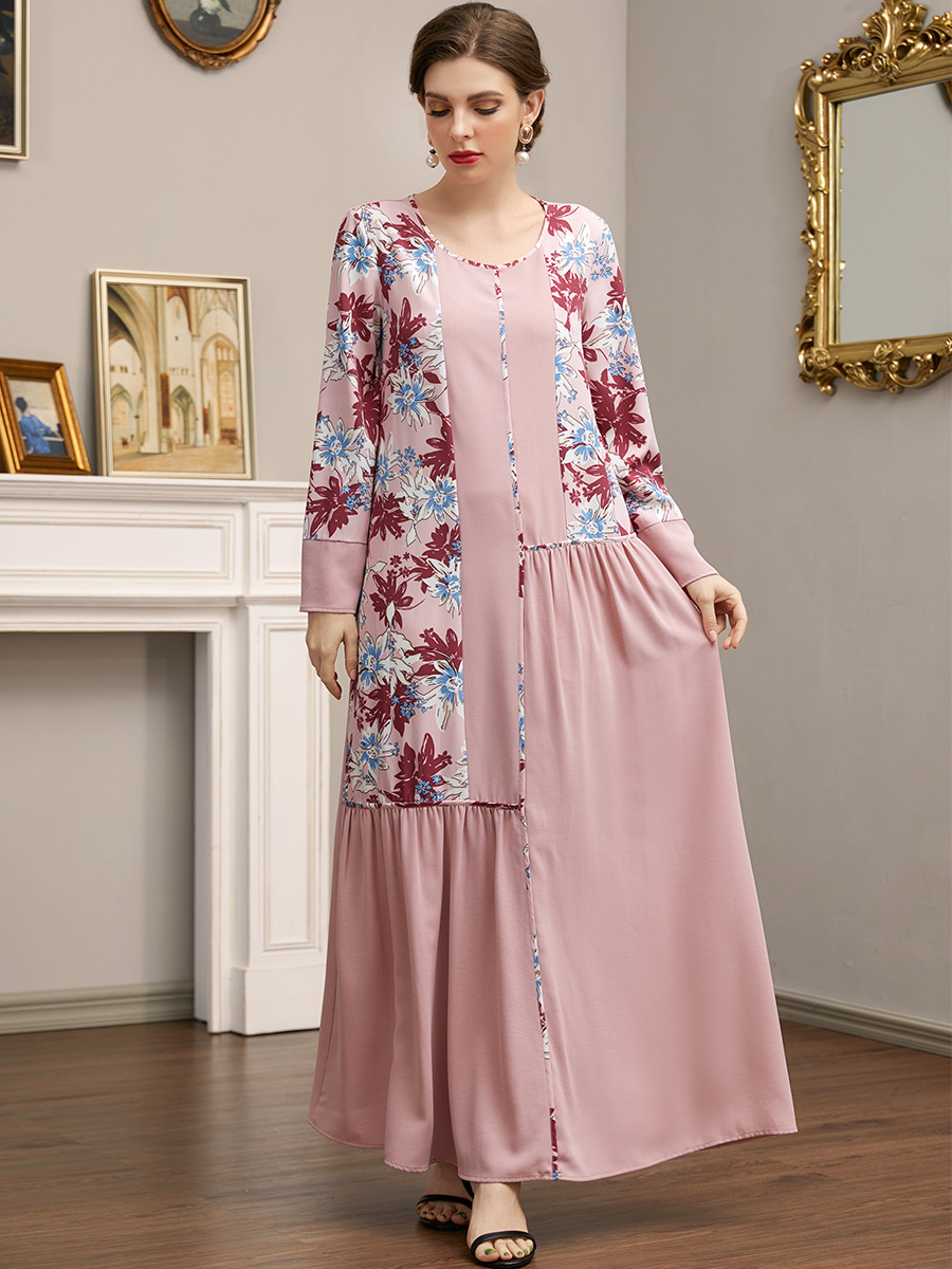 

Ramadan Pink Abaya Dubai Turkey Islam Arabic Muslim Hijab Long Dress Abayas For Women Robe Femme Musulmane Longue Kaftan Mujer