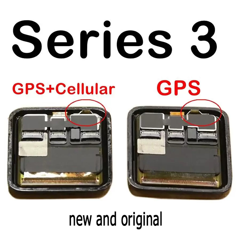 Originaldel för Apple Watch Series 3 S3 LCD 38mm 42mm IWatch 3 Displaypanel Pekskärmsdelar Digitizer Assembly GPS Plus Cellular Version Black