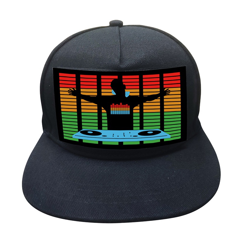 

Unisex Light Up Sound Activated Baseball Cap DJ LED Flashing Hat With Detachable Screen For Party Cosplay Masquerade, A1